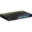 PoE Switch: 4 x 10/100/1000Mbps PoE+, 20 x 10/100Mbps PoE+, 4 x SFP, Web Smart, räkitav