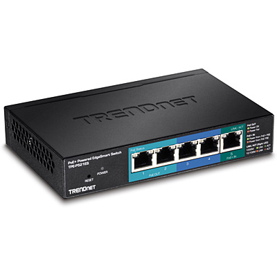 5-Port Gigabit PoE+ Powered EdgeSmart Switch with PoE Pass Through (15W)