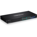 PoE Switch:16 x 10/100/1000Mbps PoE+, 2x Shared RJ45/SFP, Long Range PoE+ kuni 200m, 220W