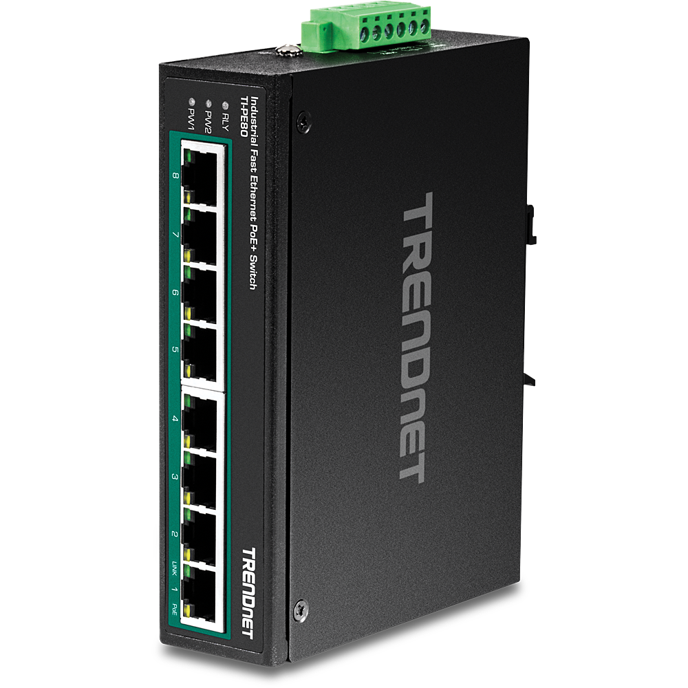 Tööstuslik PoE Switch: 8 x 10/100Mbps PoE+, 200W, -40 to 75 ºC