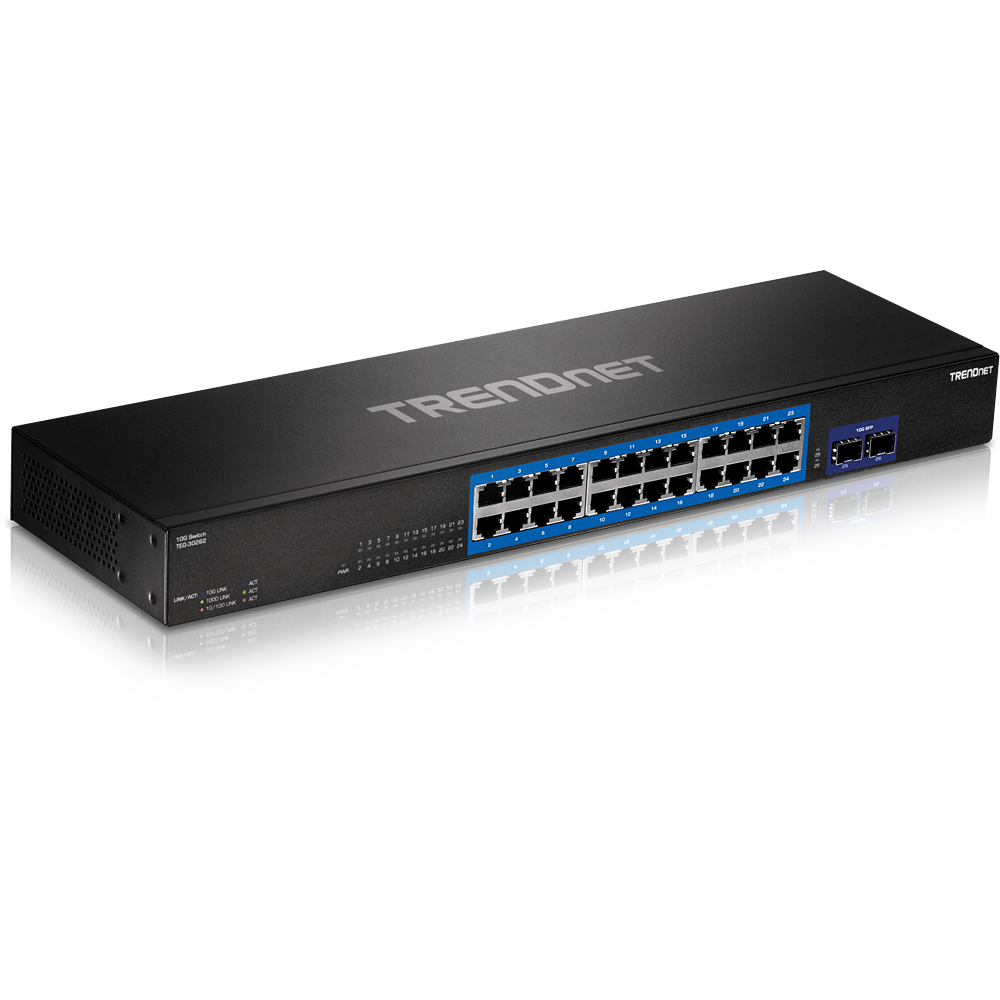 [TEG-30262] Switch: 24 x 10/100/1000Mbps, 2 x SFP+, räkitav