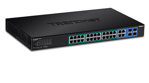 [TPE-5028WS] PoE Switch: 24 x 10/100/1000Mbps Web Smart PoE+, 4 x jagatud Mini-GBIC (SFP) pesa, räkitav