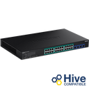 28-Port Gigabit Web Smart PoE+ Switch with 10G SFP+ slots