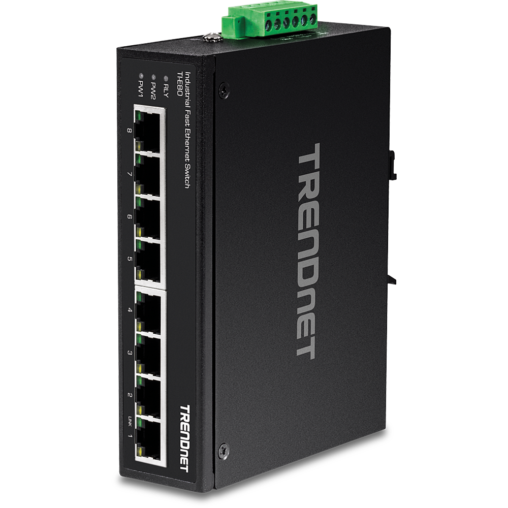 8-Port Industrial Fast Ethernet DIN-Rail Switch