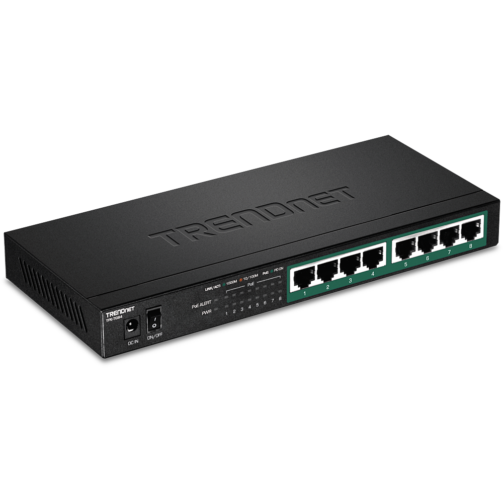 PoE Switch: 8 x 10/100/1000Mbps PoE+, 120W
