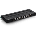Paneel RJ45 Cat5e/Cat6/Cat6a 8 port varjestatud seinale must