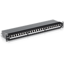 Paneel RJ45 Cat5e/Cat6/Cat6a 24 port varjestatud must