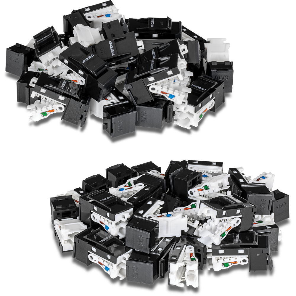 [TC-K50C6BK] Cat6 Keystone Jack – 50-Pack black