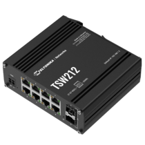 Industrial managed switch with 8 x 10/100/1000BaseT(X) ports and 2 SFP ports, -40 to 75°C