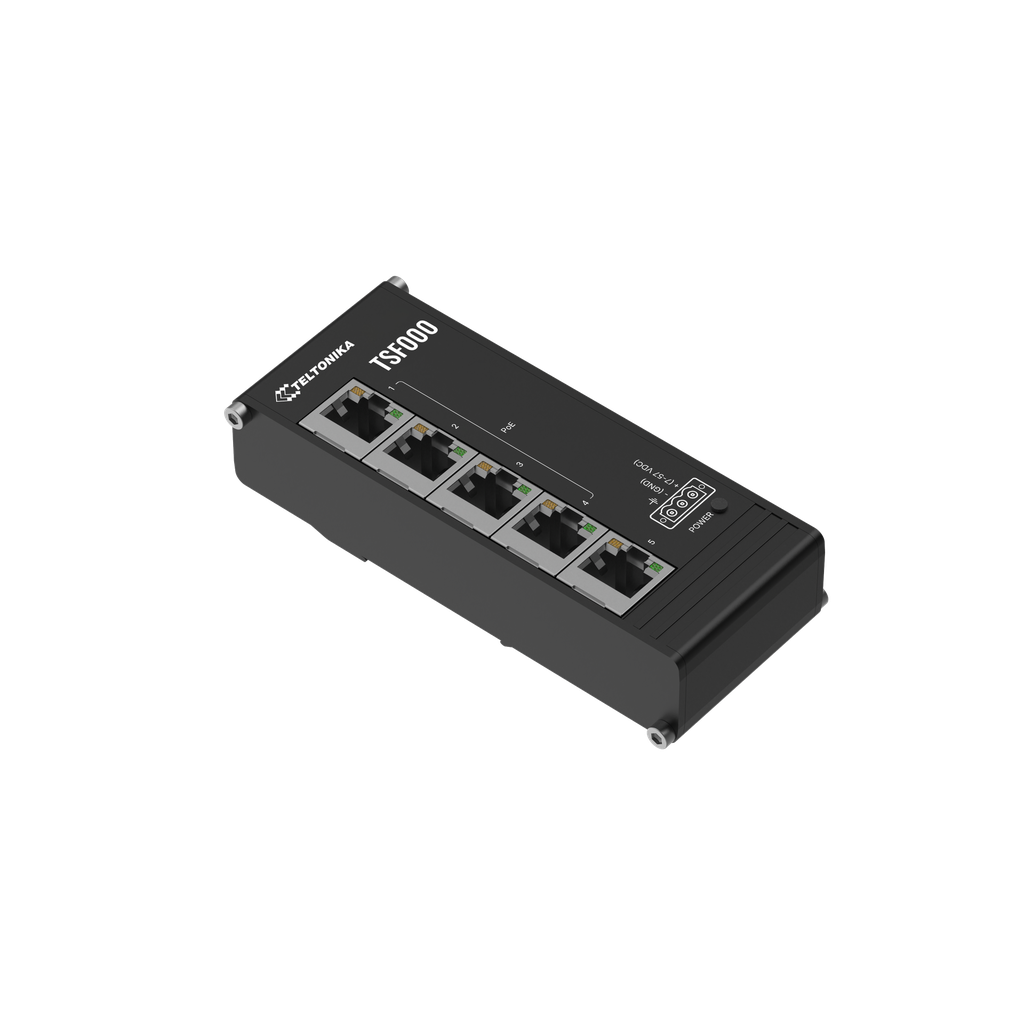 Switch: 5 x 10/100BaseT(X) PoE+ , -40 kuni 75°C, DIN-liistule, 7-57 VDC, PoE input  44 - 57 VDC, 120W Budget