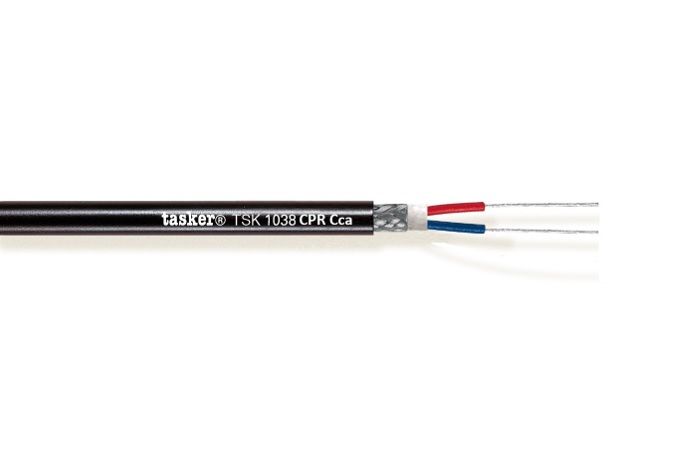 [TSK1038CPR] Digital audio DMX 110Ω, 2x0,35 mm², CPR- CCA s1-d2-a3,  black, shielded, LSZH, 100m/reel