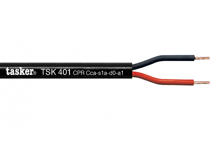 Kõlarikaabel 2x1.0mm², must, CPR CCA, S1a-d0-a1, LSZH, OFC, 100m/rull