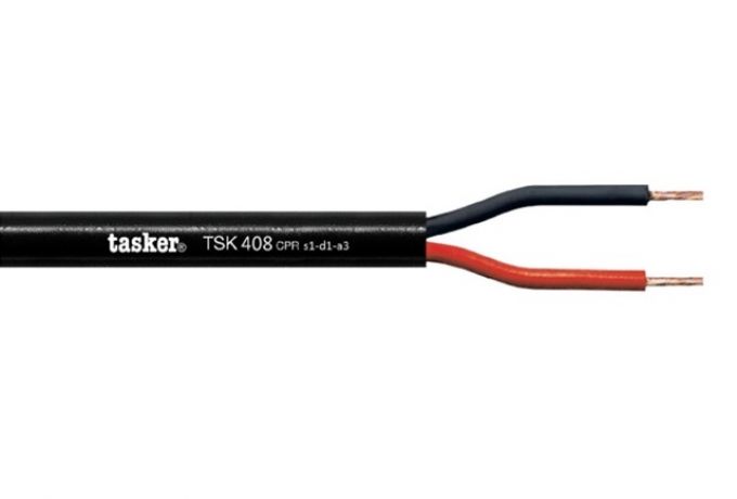 Kõlarikaabel 2x8.0mm², must, CPR CCA, S1a-d0-a1, LSZH, OFC, 100m/rull