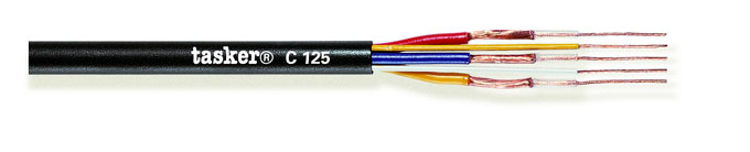 [C125] Komby A-V Cable, 3x0,12 + 2x0,12, Black