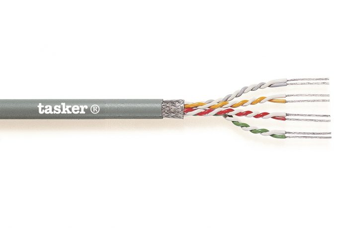 [C184] Shielded Twisted Pair Cable, 2x2x0,22, Grey