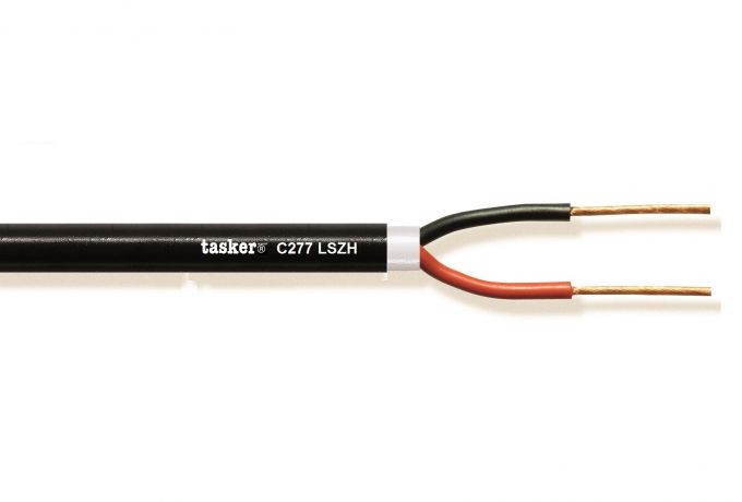 [C275 L.S.Z.H.] Kõlarikaabel 2x1.5mm², must halogeenivaba 100m/rull