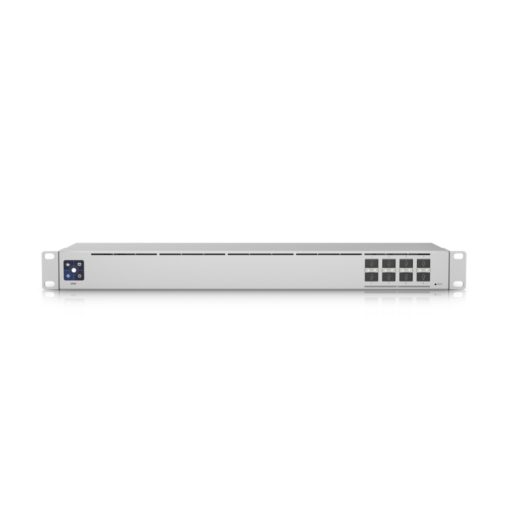 Switch: 8 x SFP+, Layer 2, fanless, räkitav