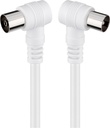 Antenni pikenduskaabel 5.0m, nurgaga, valge