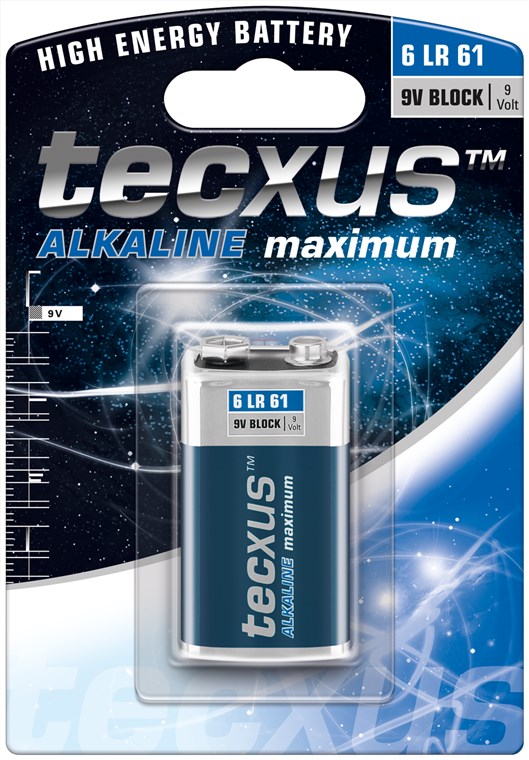 Patarei 9V 6LR61/6LP3146 Alkaline Tecxus