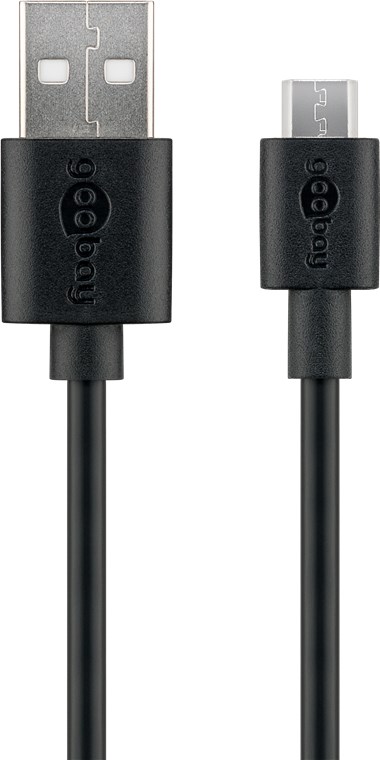 USB 2.0 cable A - Micro B 2.0m, black