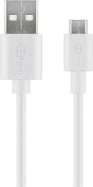 USB 2.0 kaabel A - Micro B 2.0m, valge