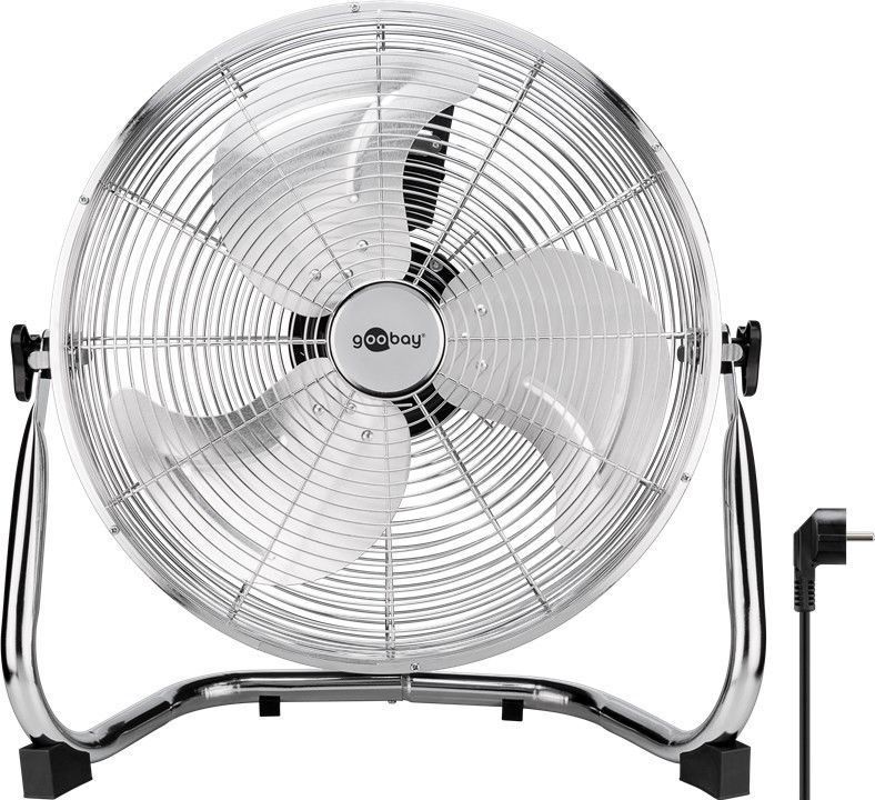 [39510] Ventilaator põrandale/lauale Ø40 cm (16´´), kaabel 1.2m, on/off lüliti, 90W, kroom, metallist