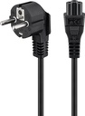 220V Toitekaabel 3.0m, must, CEE 7/7 pistik nurgaga - C5