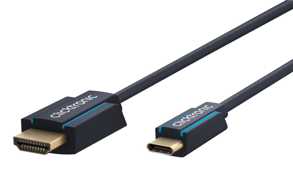 USB-C - HDMI adapterkaabel 3.0m, 4K@60Hz, OFC, topeltvarjega, tumesinine
