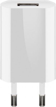 USB laadija 1 x USB 100 - 240V > 5V, 1A, 5W, slim, valge