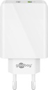 USB laadija 1 x USB, 1x USB QC 3.0, 100 - 240V > 5V, 2A, 18W, valge