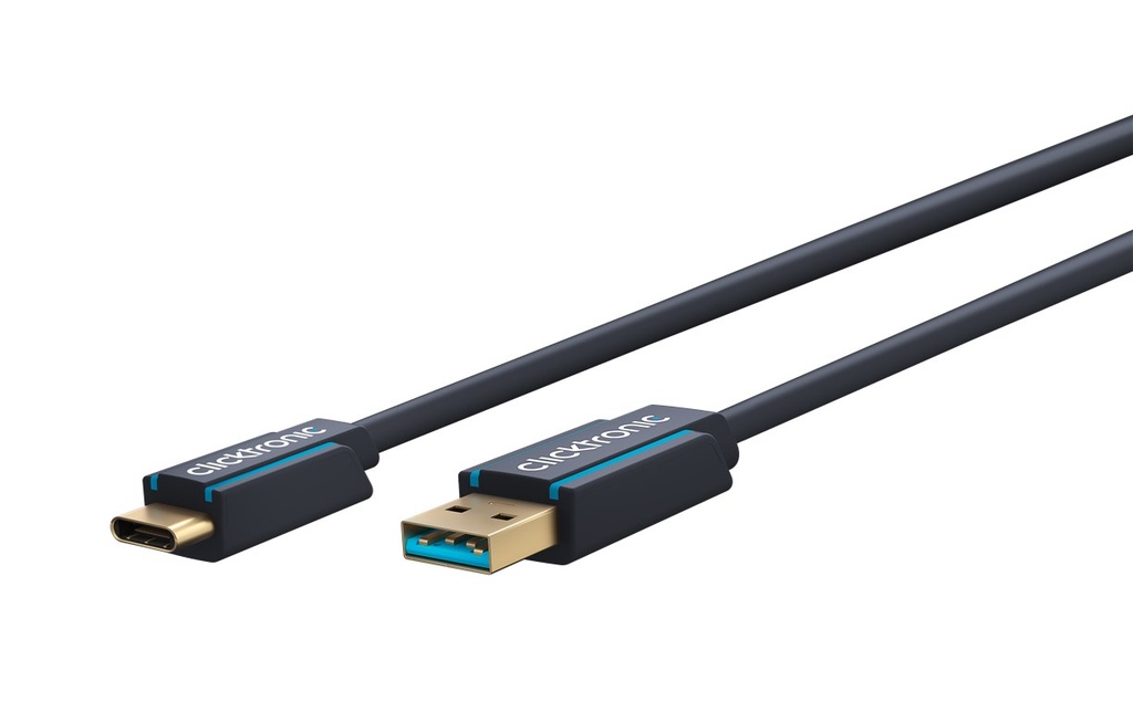 USB-C kaabel C - A 1.0m, USB 3.1 - USB 3.0, 5Gbps, kullatud, OFC, topeltvarjega