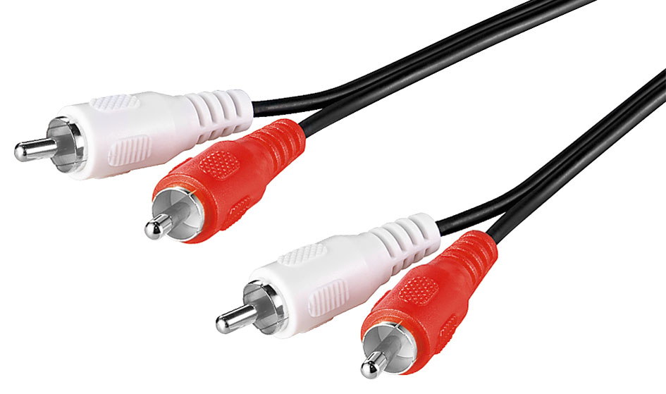 2xRCA kaabel 0.5m, must