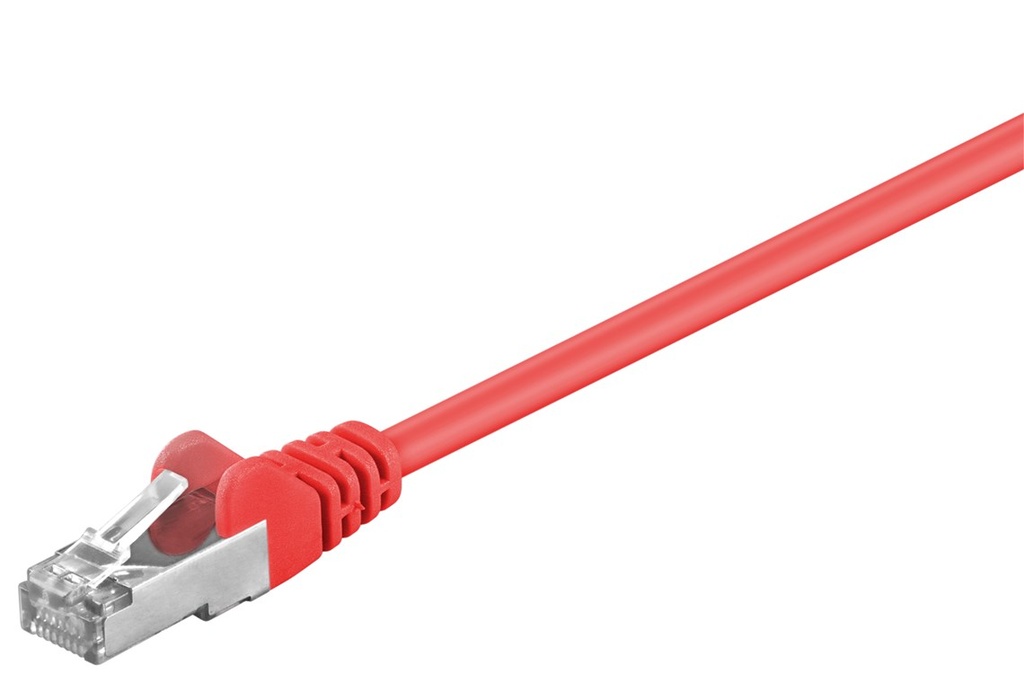 Cat5e Network cable, F/UTP 2xRJ45 plug outer shield: foil screened red 10m