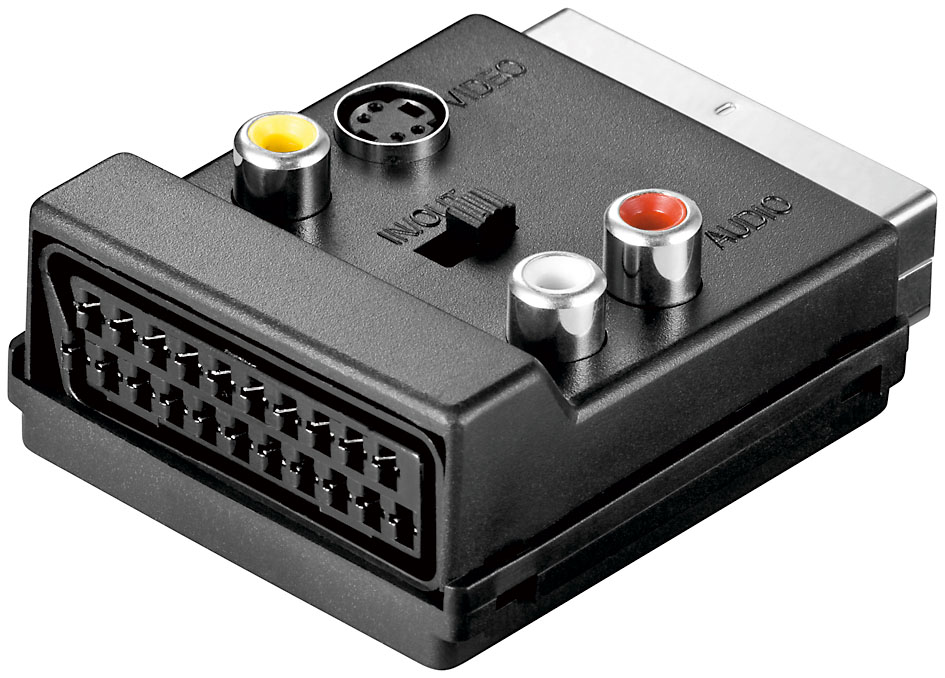 Üleminek SCART M/F - 3xRCA, S-Video IN/OUT lüliti