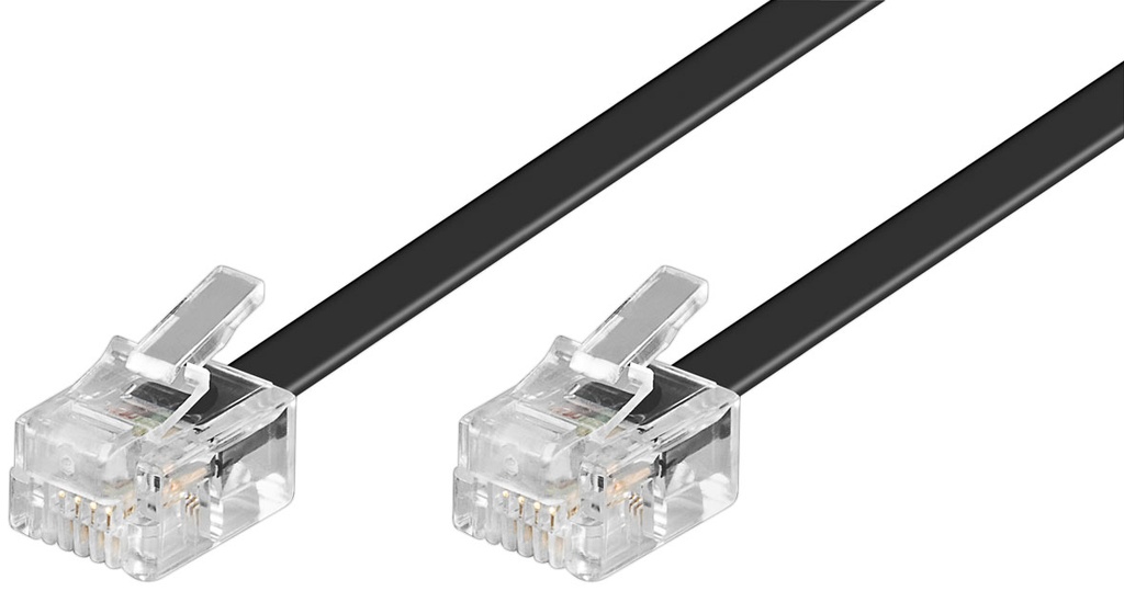 Telefoni kaabel 6.0m 4pin must 1:1