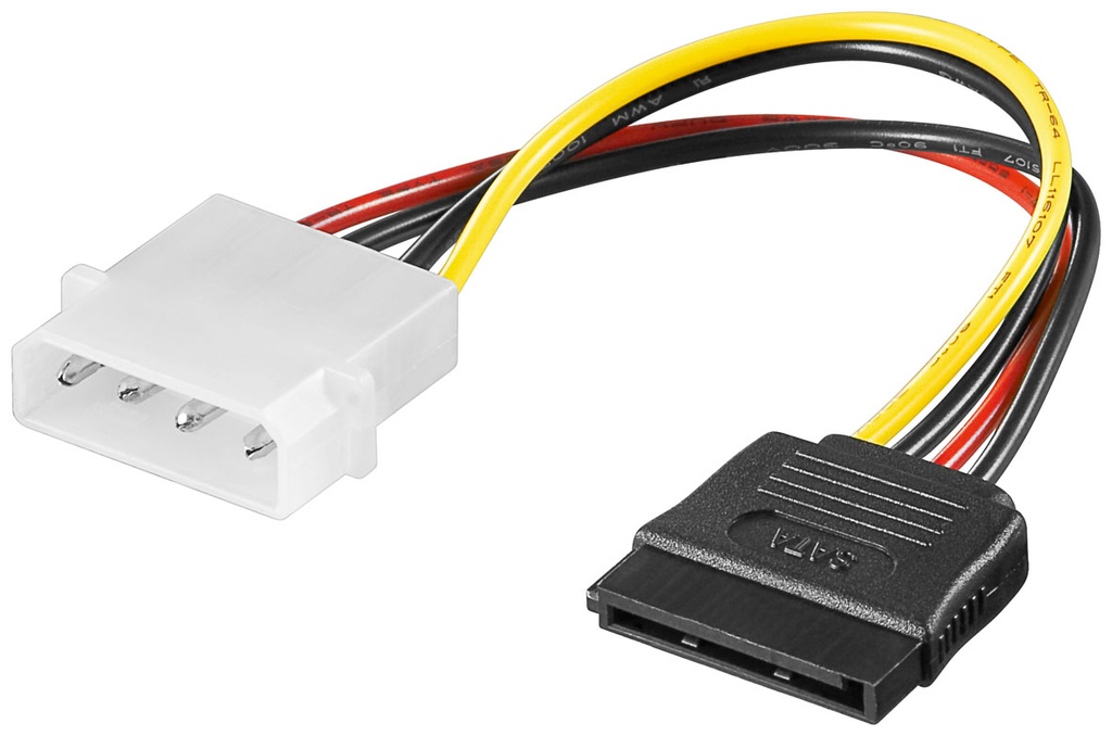 Toitekaabel 5.25´´ (molex) - 1 x SATA 0.13m