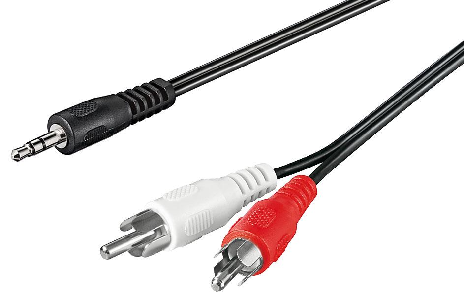 3.5mm - 2xRCA kaabel 20.0m, must