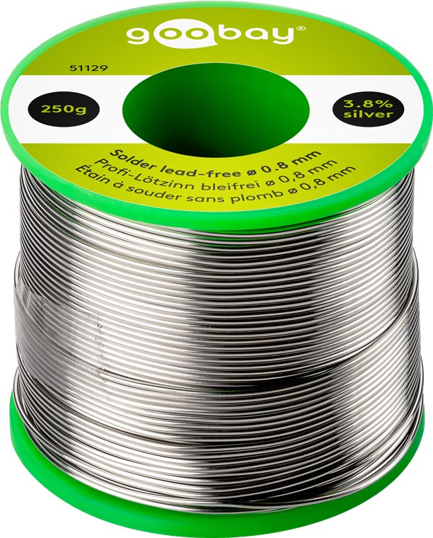 [51129] Pliivaba tina 0.8mm Sn95.8% Ag3.5% Cu0.7% Fm2.5%, 250g rull