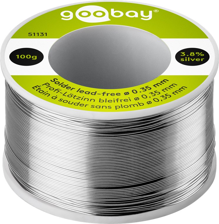 Pliivaba tina 0.35mm Sn95.8% Ag3.5% Cu0.7% Fm2.5%, 100g rull
