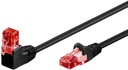 Võrgukaabel Cat6 UTP 3.0m, must, (1x90° nurgaga üles), CCA