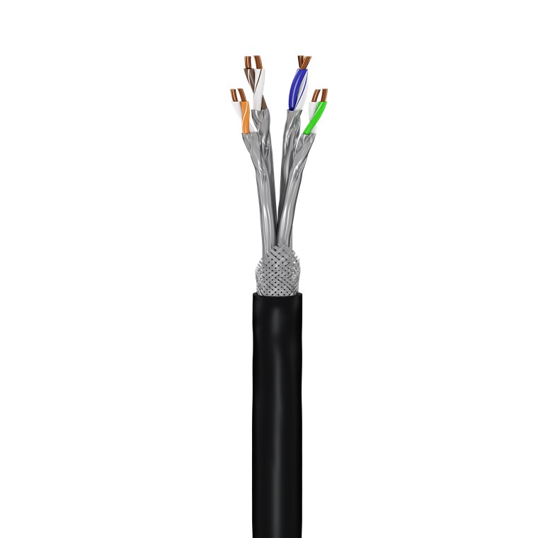 CAT 7 outdoor network cable, S/FTP (PiMF), black, 305m