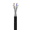 Keerdpaarkaabel Cat7 S/FTP ühekiuline PiMF 23AWG, OFC, CU, must, 305m/rull, välitingimustele