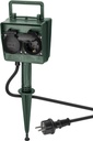 Maandusega pikendusjuhe aeda 4 pesa / 2.0m, max 3680W,roheline, kaitsekate, IP44