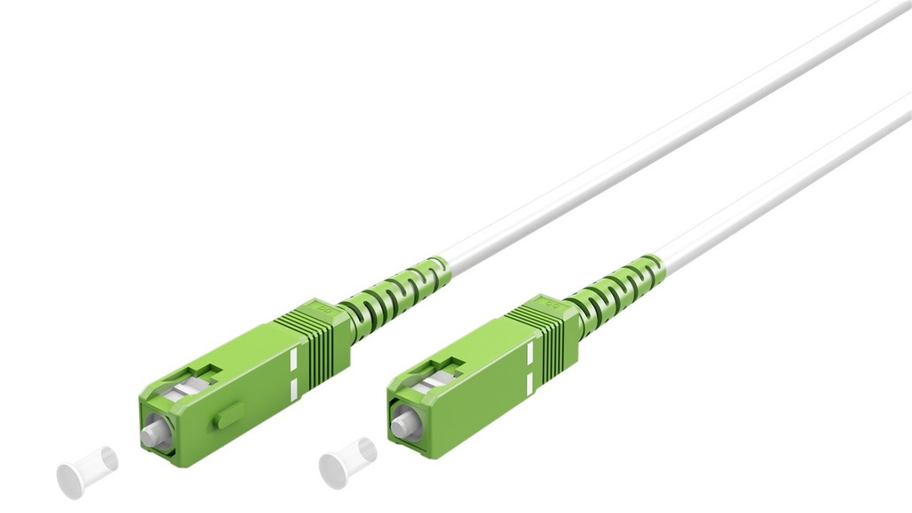 FO jätkukaabel singlemode SC/APC-SC/APC, simplex, 15.0m, G.657.A2, Valge