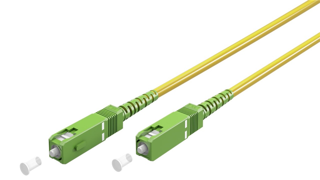 FO jätkukaabel singlemode SC/APC-SC/APC simplex, 5.0m, G.657.A2, Kollane