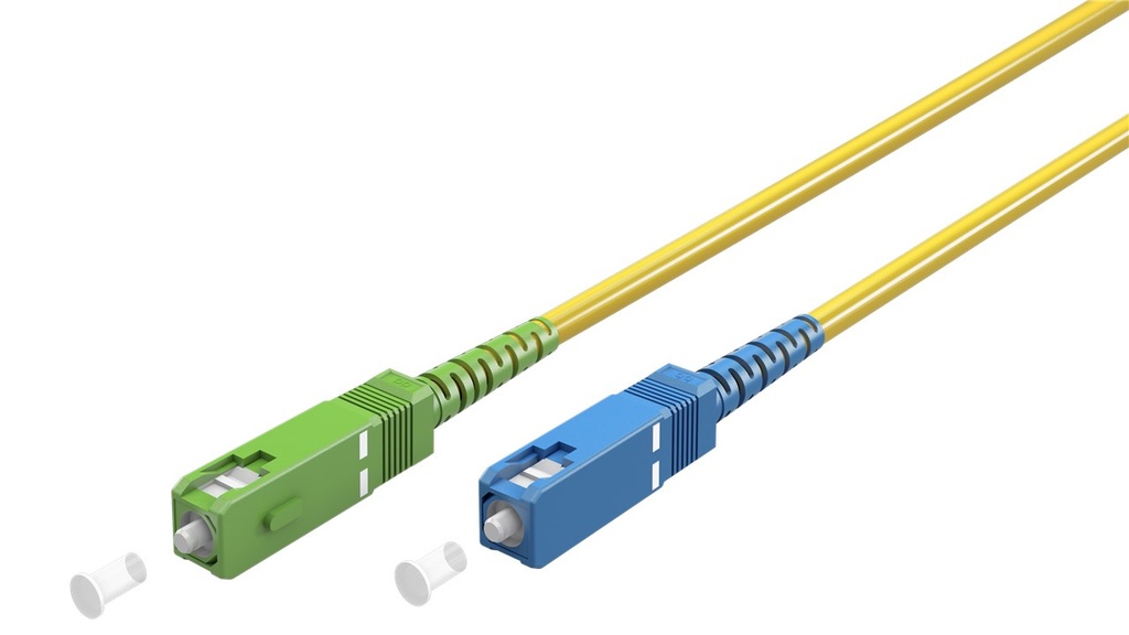 FO jätkukaabel singlemode SC-SC/APC, simplex, 10.0m, G.657.A2, Kollane