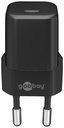USB laadija 1 x USB-C PD, 100 - 240V > 5V, 3A, 30W, nano, GaN, kiirlaadija, must