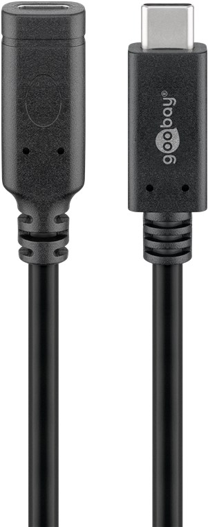 USB-C Extension Cable 1.0m, (USB 3.2 Generation 2), Black