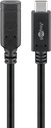 USB-C pikenduskaabel 1.0m, USB 3.2, Gen2, 10 Gbps, 3A, must