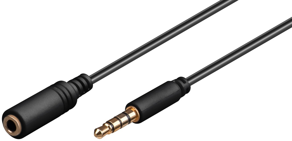 3.5mm pikenduskaabel 4pin 2.0m, must